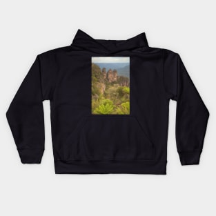 Three Sisters & Ferns ... Portrait View Kids Hoodie